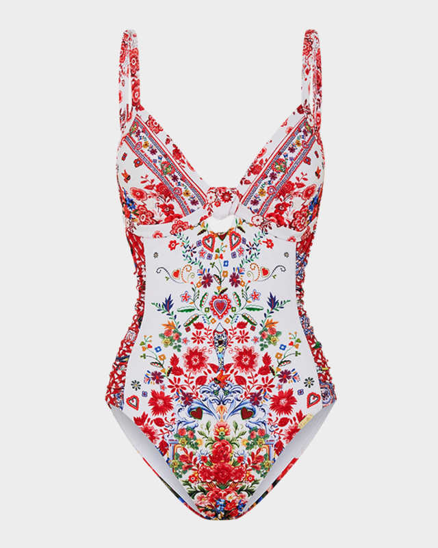 Faith, Luck & Justice Knot Front Panelled One-Piece Swimsuit